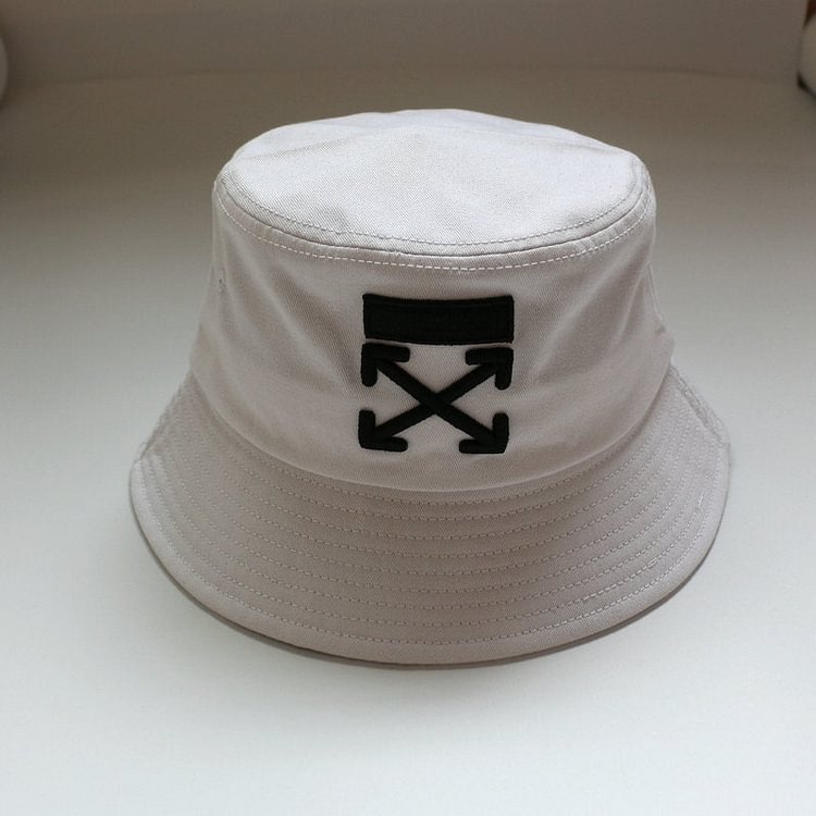Off White Bucket Hat Packable Cap Unisex Ow Men and Women Summer Outdoor Rounded Hat