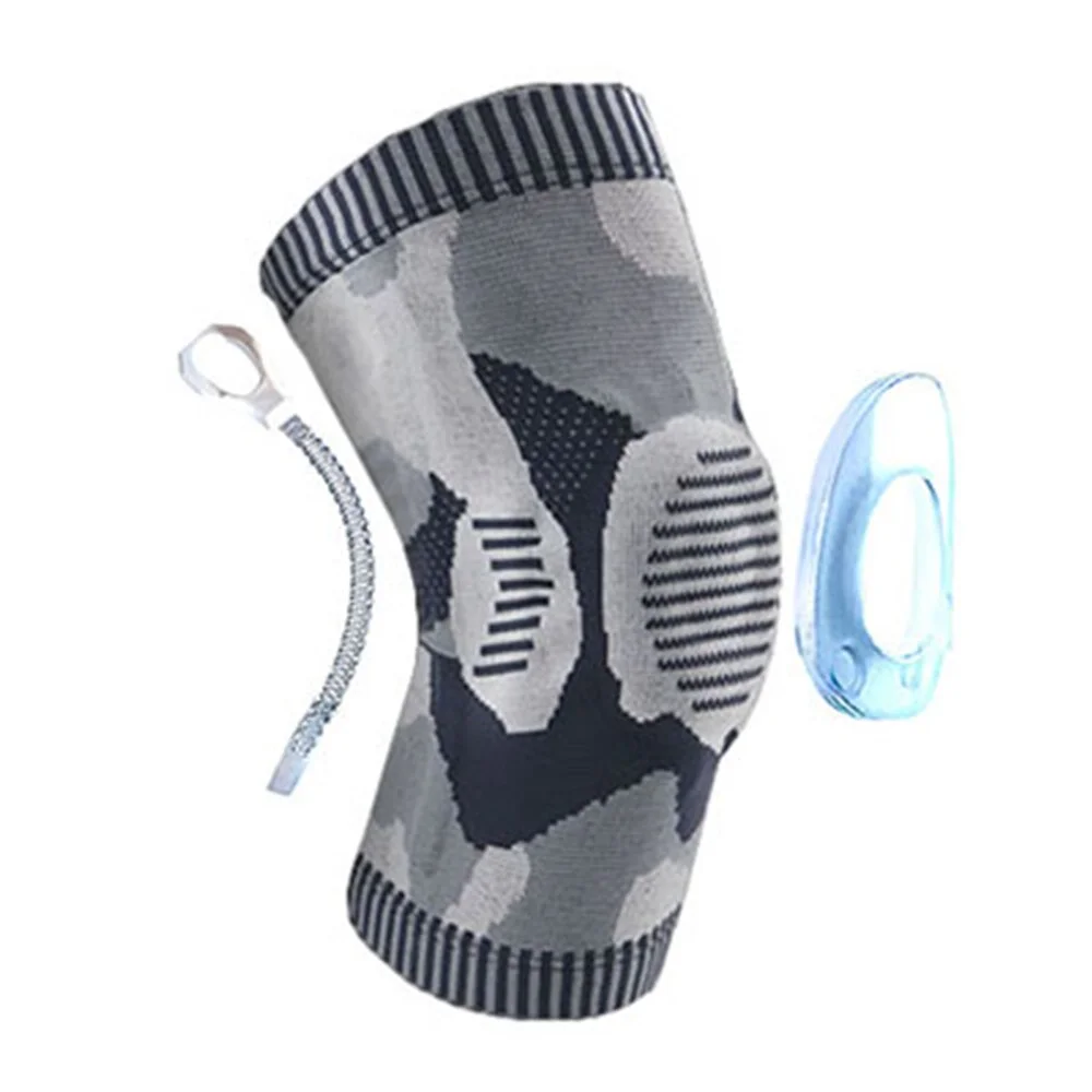 Uveng Knee Brace Silicone Spring Full Strap Patella Medial Support Strong Meniscus Compression Protection Sport Pads Running Basket