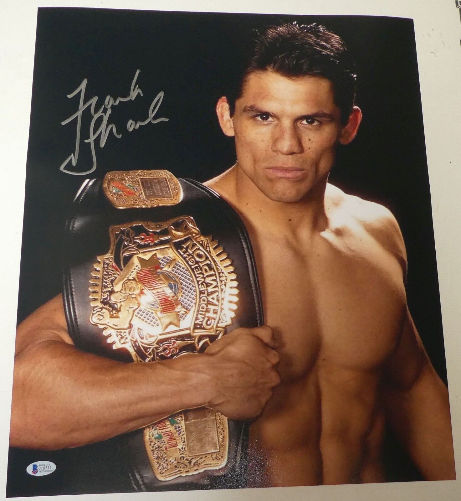 Frank Shamrock Signed 16x20 Photo Poster painting BAS Beckett COA UFC Belt 22 Picture Autograph