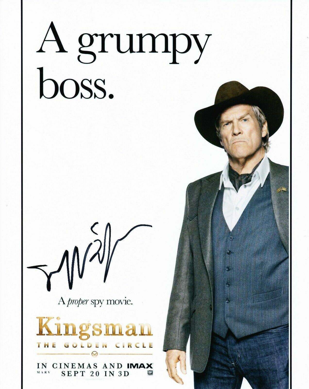 Jeff Bridges Signed 10X8 Photo Poster painting Kingsman: The Golden Circle AFTAL COA (5185)