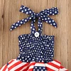 Baby Girls Independence Day Ruffle 4th of July Stripe Stars Print Dress