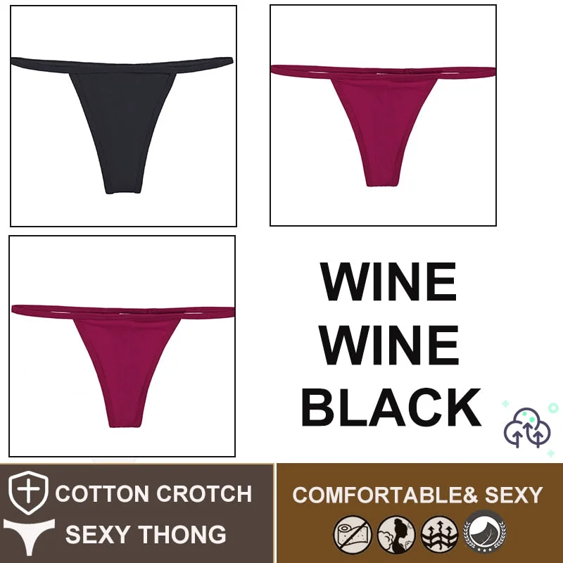 FINETOO 3PCS/Set M-XL Sexy G-string Panties Cotton Women's Underwear Girls Female Underpant Pantys Ladies Bikini Thong Lingerie