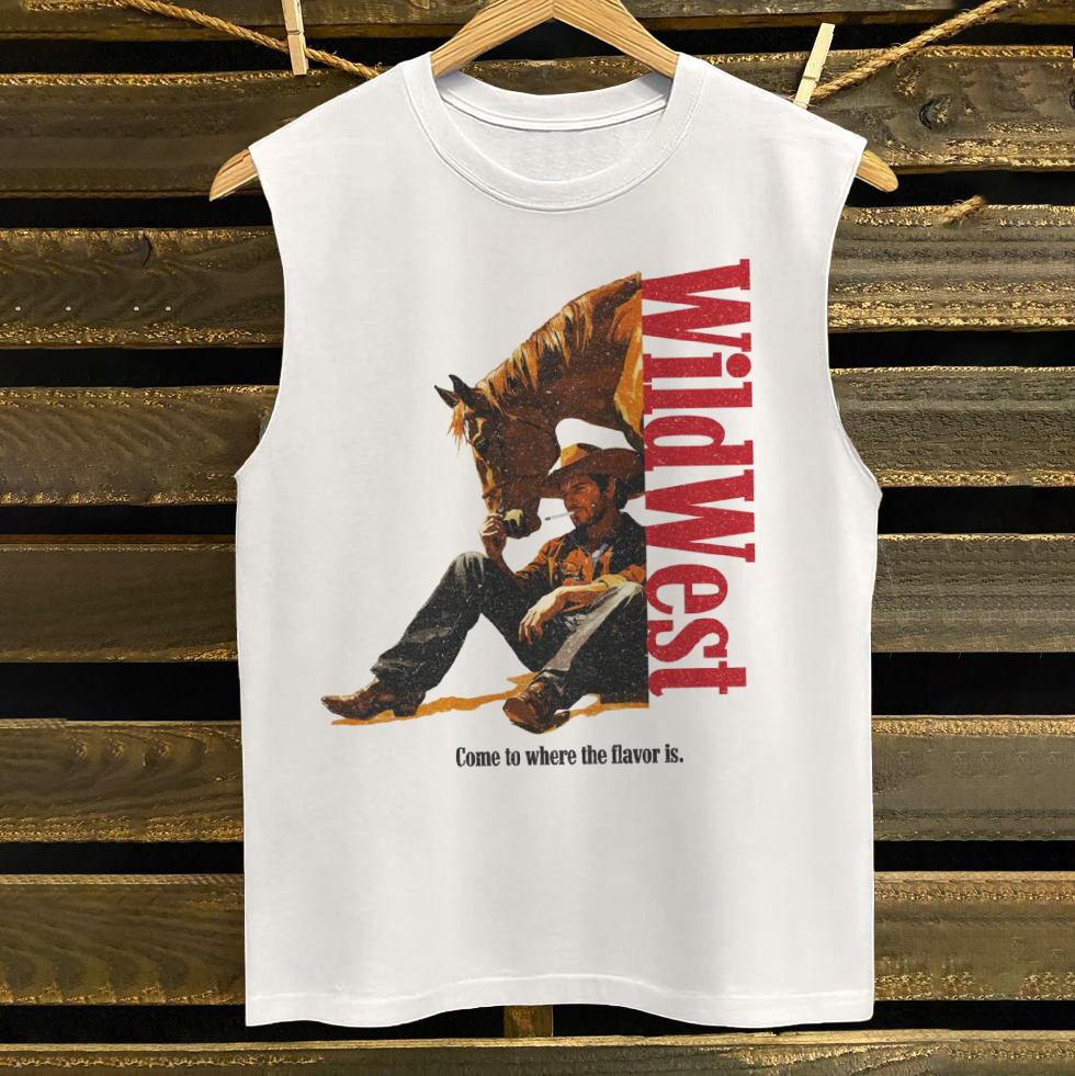 Wild West Cowboy Graphic Tank Top
