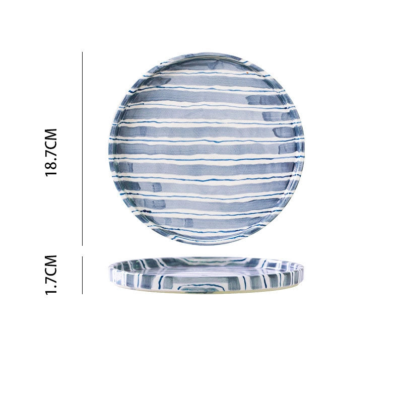 Casual Cute Stripe Ceramics Plate Water Bottles 1 Piece 1 Set