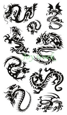 Waterproof Temporary Tattoo Sticker dragons China totem tatto stickers flash tatoo fake tattoos for men women