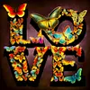 4PCS Diamond Painting -DIY Round Drill Love Butterfly Flower