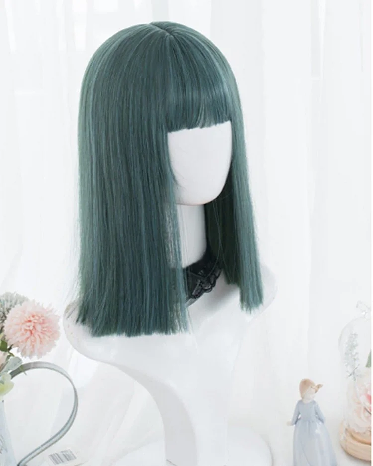 Green/Blue Natural Straight Lolita Cosplay Wig SP15078