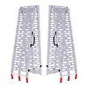 [US Local Warehouse] 2PCS 7.3ft Aluminum Motorcycle Ramp for Pickup Trucks ATVs Lawn Mowers Folding Dirt Bike Loading Ramp with Load Straps Truck Ramps