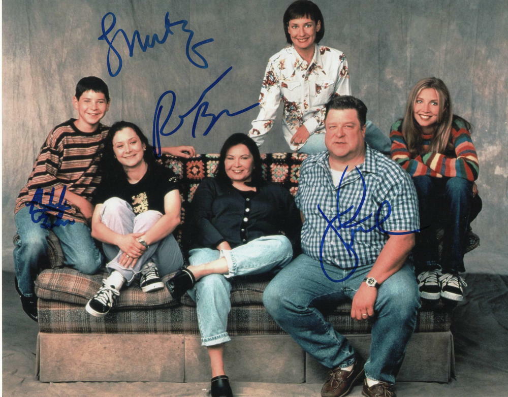 ROSANNE CAST SIGNED AUTOGRAPHED 11x14 Photo Poster painting - BARR, JOHN GOODMAN, LAURIE METCALF