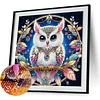 5D bricolage partiel forme sp&eacute;ciale foret diamant peinture kit hibou d&eacute;coration 30x30cm