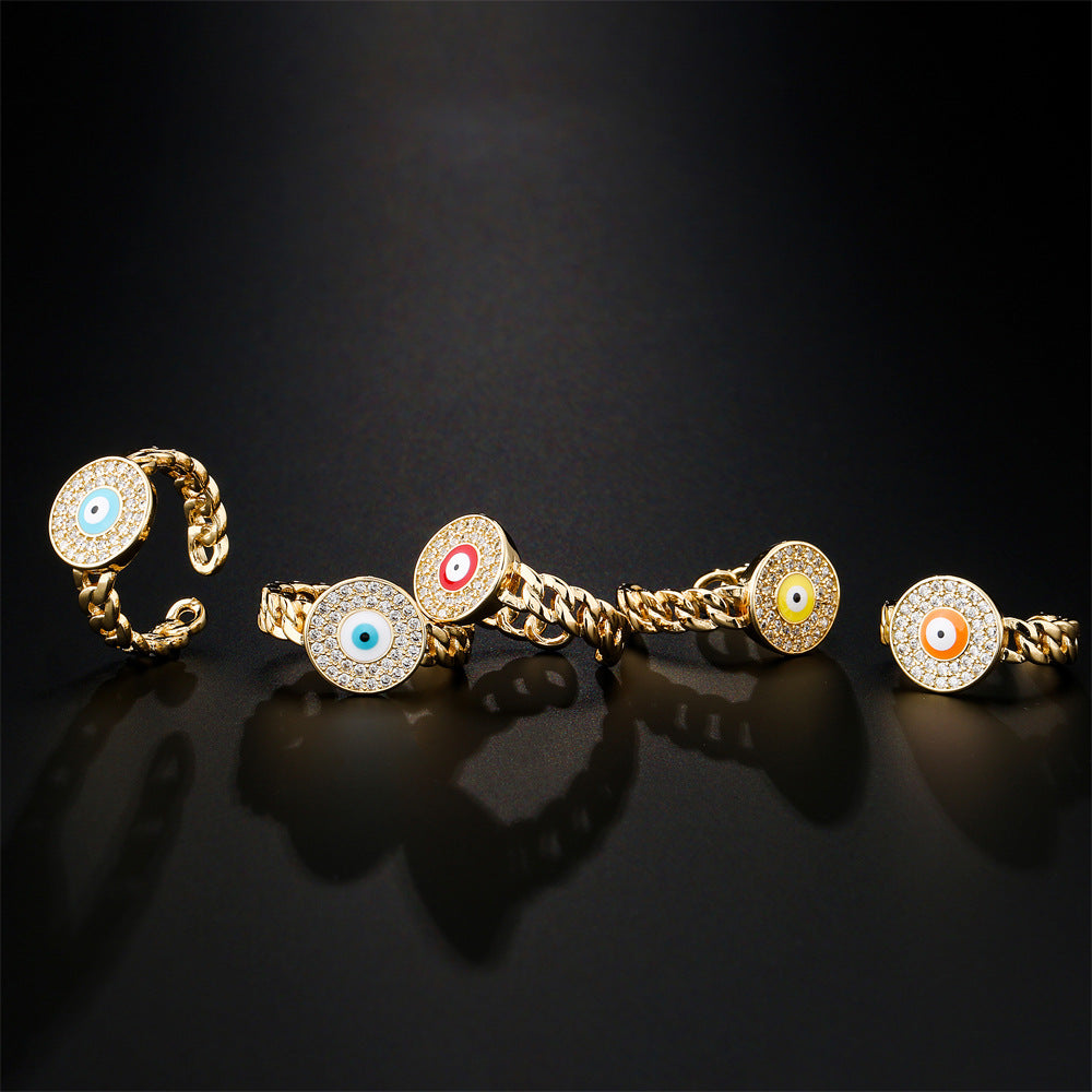 IG Style Women Geometric Copper Inlay Rings