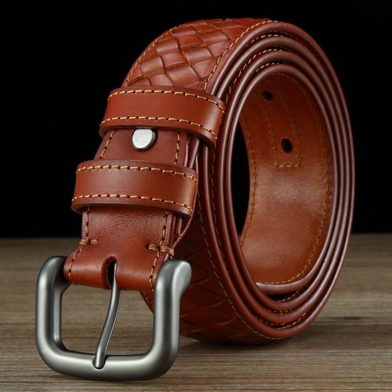 Men's Hand-woven Leather Belt With Needle Buckle DANRRIO.COM DANRRIO