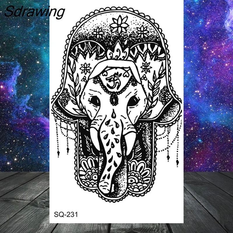 Sdrawing Tribal Anchor Scorpion Dragon Thorns Temporary Tattoos For Women Men Kids Cross Tatoo Butterfly Skull Fake Tattoo Small