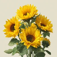 Yellow Sunflower Bouquet - Diamond Painting