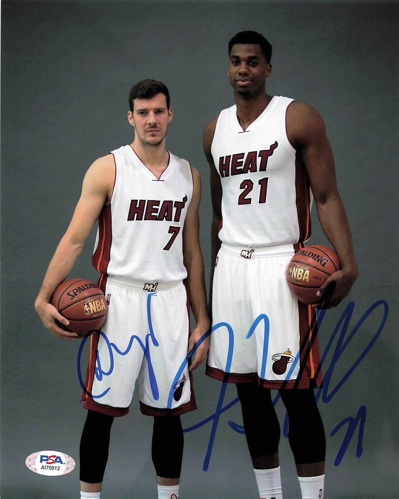 Goran Dragic Hassan Whiteside signed 8x10 Photo Poster painting PSA/DNA Miami Heat Autographed