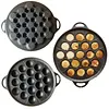 19 Holes Takoyaki Grill Pan Octopus Ball Maker Non-Stick Takoyaki Pan Pre-Seasoned Cast Iron Octopus Ball Grill for Baking Cooking Kitchen Gadgets