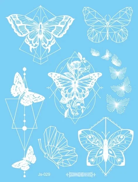 Sdrawing Creative Fake Temporary Tattoo Snowflake Star Moon Flower Butterfly Body Art Beauty Face Tattoo Makeup Sticker for Women