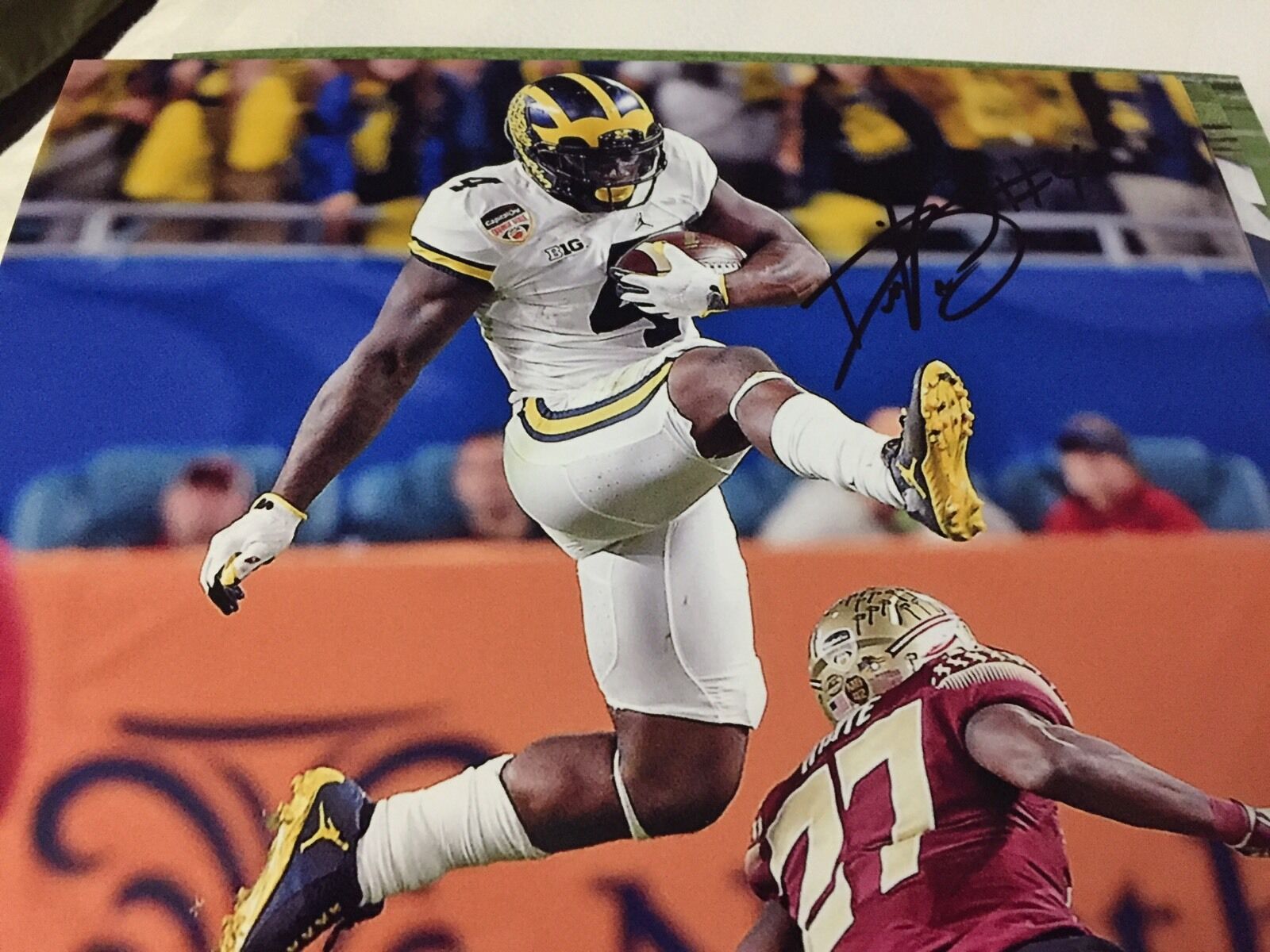 De'Veon Smith Michigan Wolverines hand signed autographed 8x10 football Photo Poster painting E