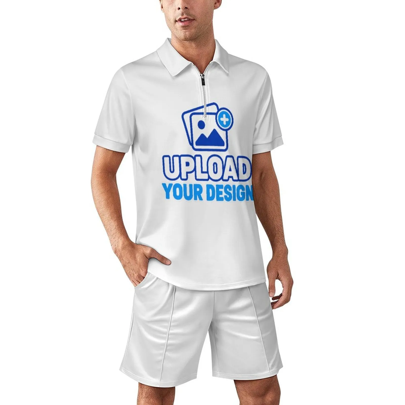 Men's Zipper POLO Set custom product view 9