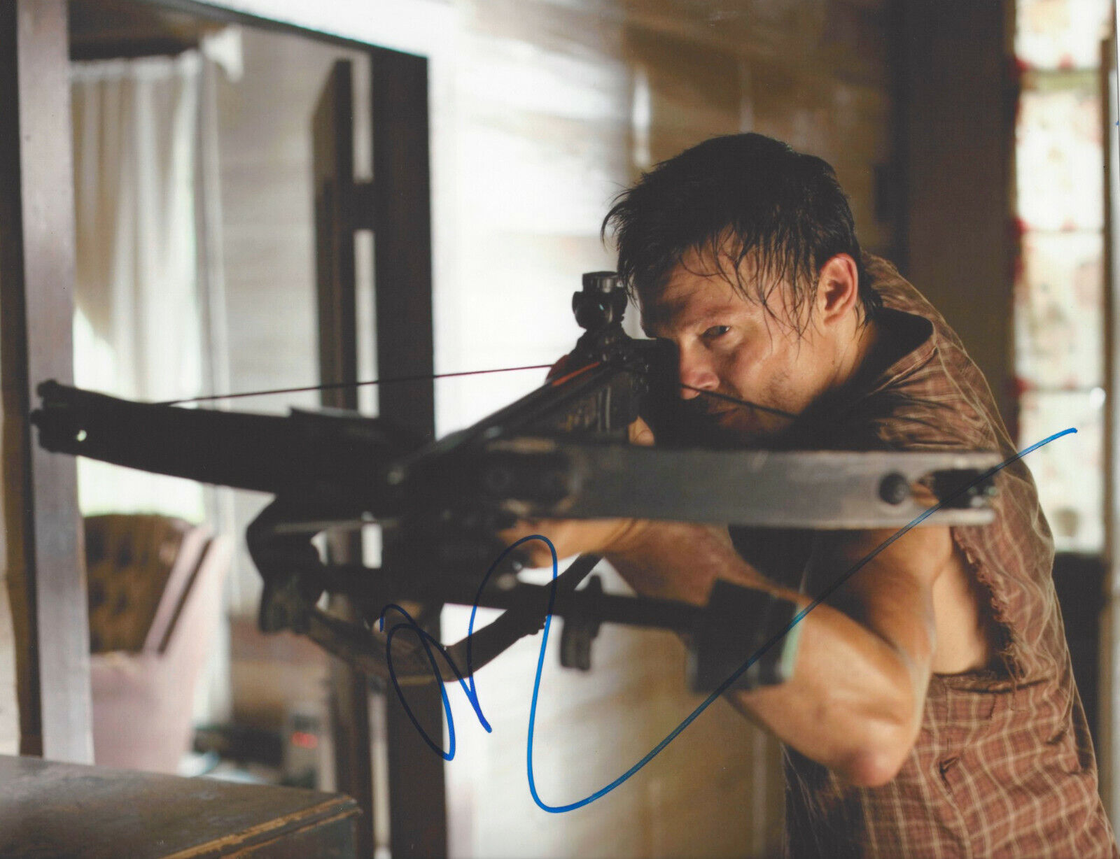 NORMAN REEDUS SIGNED 'THE WALKING DEAD' DARYL DIXON 8x10 Photo Poster painting F w/COA ACTOR