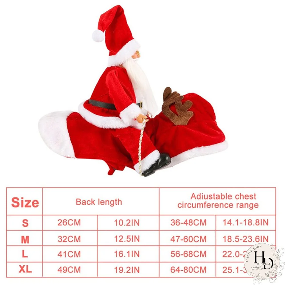 Christmas Pet Dogs Clothes Santa Dog Costumes Funny Pet Outfit Riding Holiday Party Dressing Up Clothing