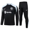 Joyfball 2024/2025 Barcelona Half-Pull Training Suit Black Football Shirt 1:1 Thai Quality