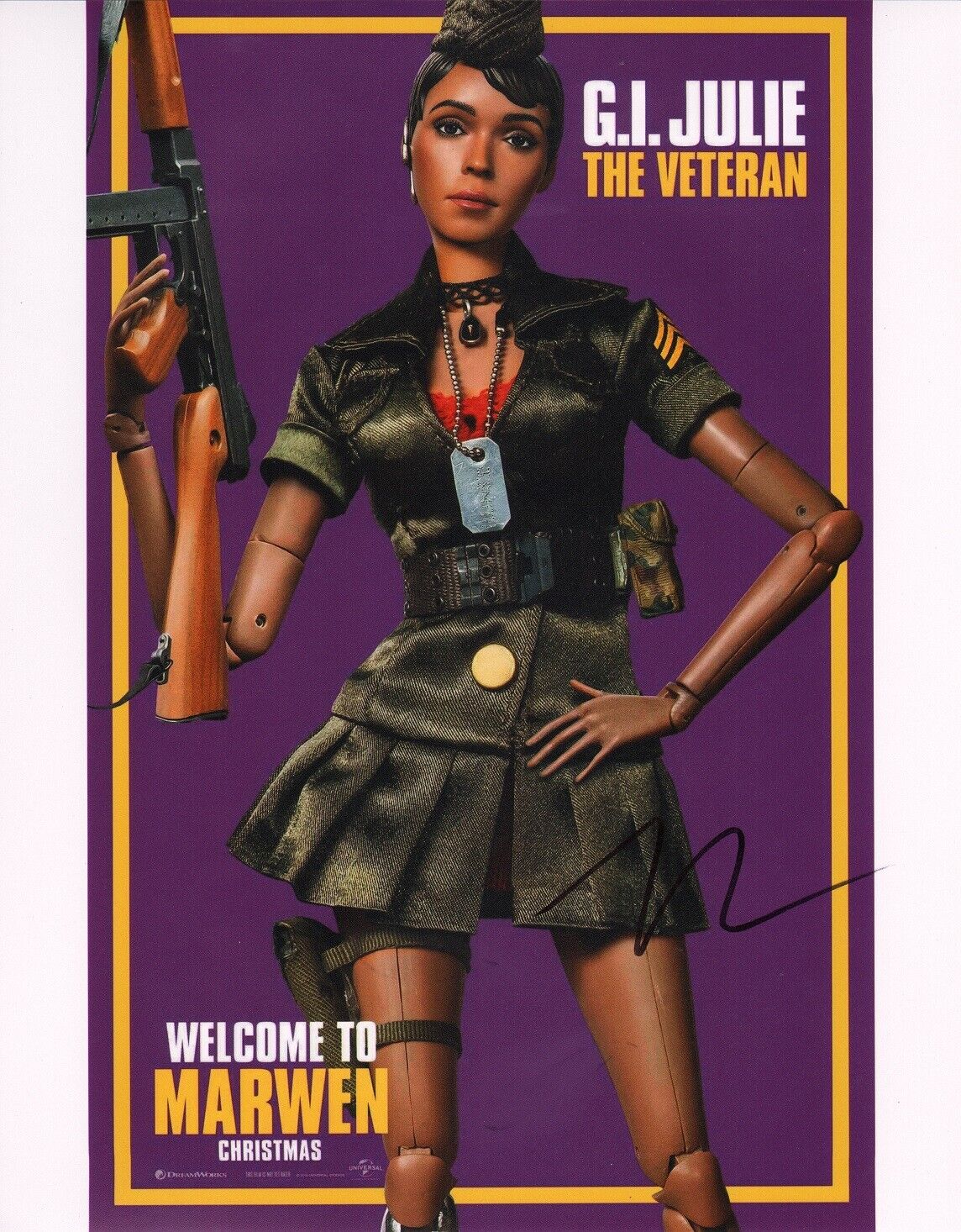 JANELLE MONAE Authentic Hand-Signed GI JULIE Welcome to Marwen