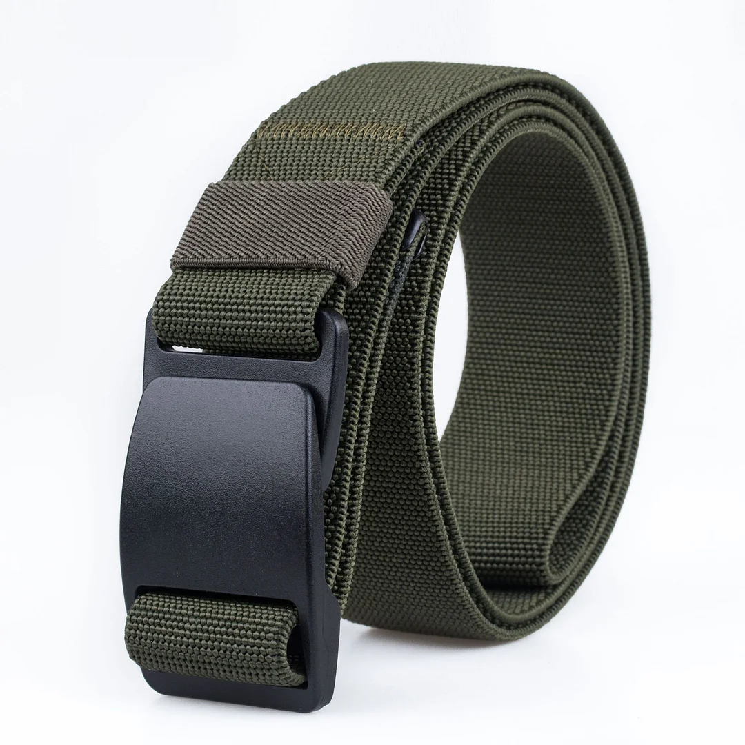 Men's and Women's Elastic Golf Belt Plastic POM Buckle Leisure Non-metal Belt Youth Elastic Braided Cinturones