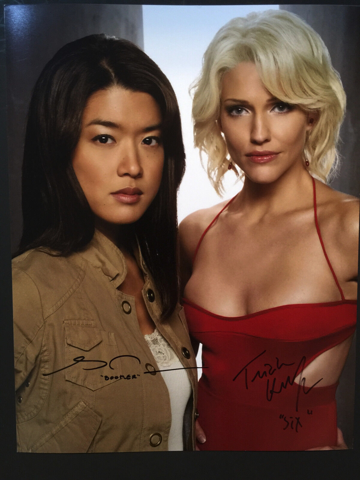 Battlestar Galactica Tricia Helfer Grace Parks signed autograph 11x14 Photo Poster painting JSA