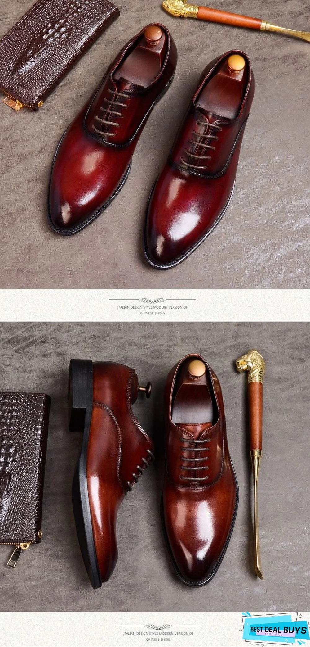Men Formal Shoes Genuine Leather Italian Designer Shoes