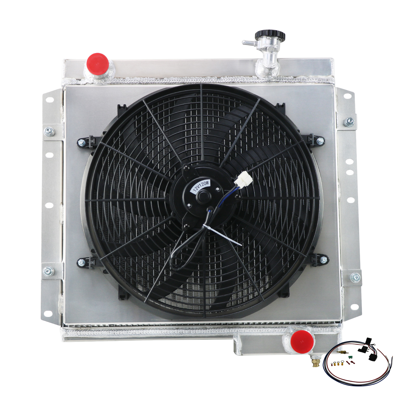 Fj40 Ls Conversion Radiator Alloyworks 4 Row Aluminum Radiator with Shroud Fan For 1970-1980 Toyota ...