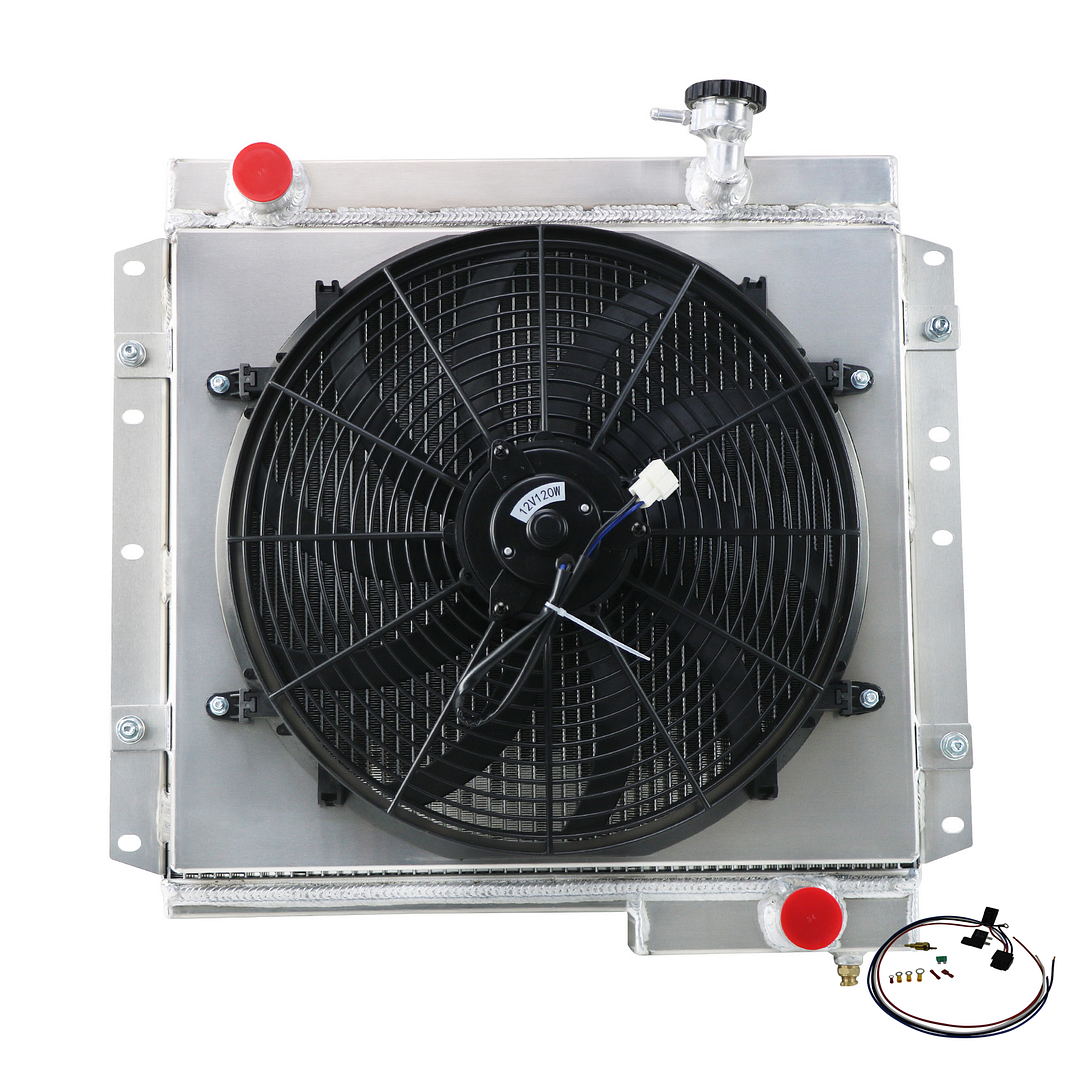 Alloyworks Row Aluminum Radiator With Shroud Fan For Toyota Land Cruiser Fj Fj