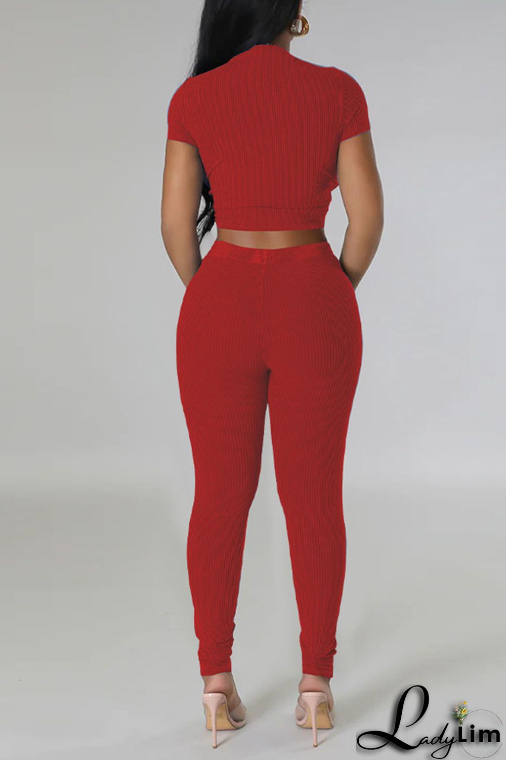 Black Sportswear Solid Patchwork O Neck Short Sleeve Two Pieces