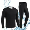 30 Areas USB Electric Heated Underwear Long Johns Heating Jacket (Black XL)