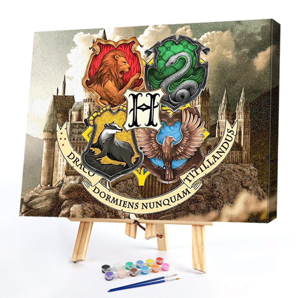

40*50CM - Paint By Numbers - Magic School Badge, 501 Original