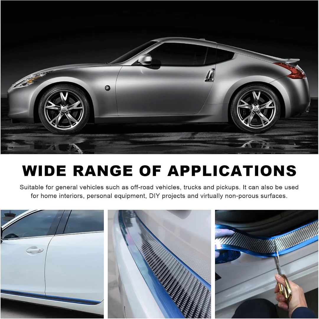 Car door anti-collision and anti-scratch cover sticker, waterproof carbon fiber door sill protection tape