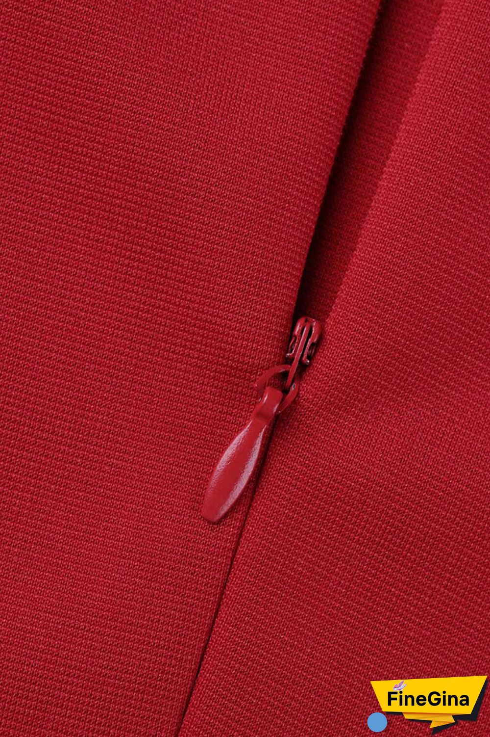 Red Casual Solid Bandage Patchwork Fold O Neck Straight Jumpsuits