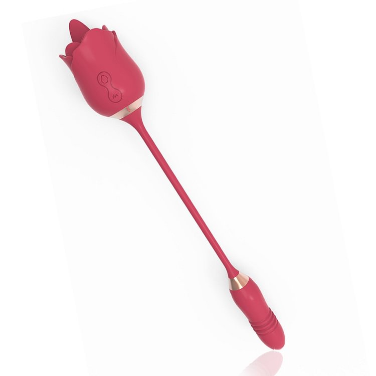 3-in-1 Rose Tongue-licking Toy With The Strenching Bud Vibrator
