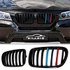BILLDIO F25 Grille - Color Front Kidney Single Slat Grill For F25 X3 2011 2012 2013 ABS Gloss Black?2 pcs?