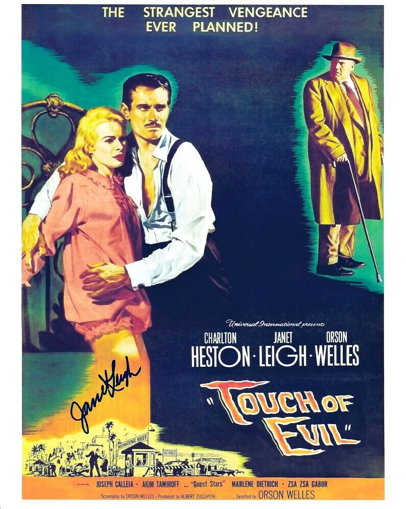 JANET LEIGH hand-signed TOUCH OF EVIL 8x10 authentic w/ FILM-NOIR CLASSIC