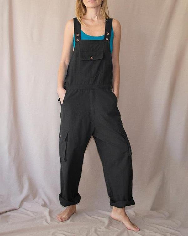 Casual Multi-pocket Overalls Casual Shift Pockets One-pieces Jumpsuits - Chicaggo