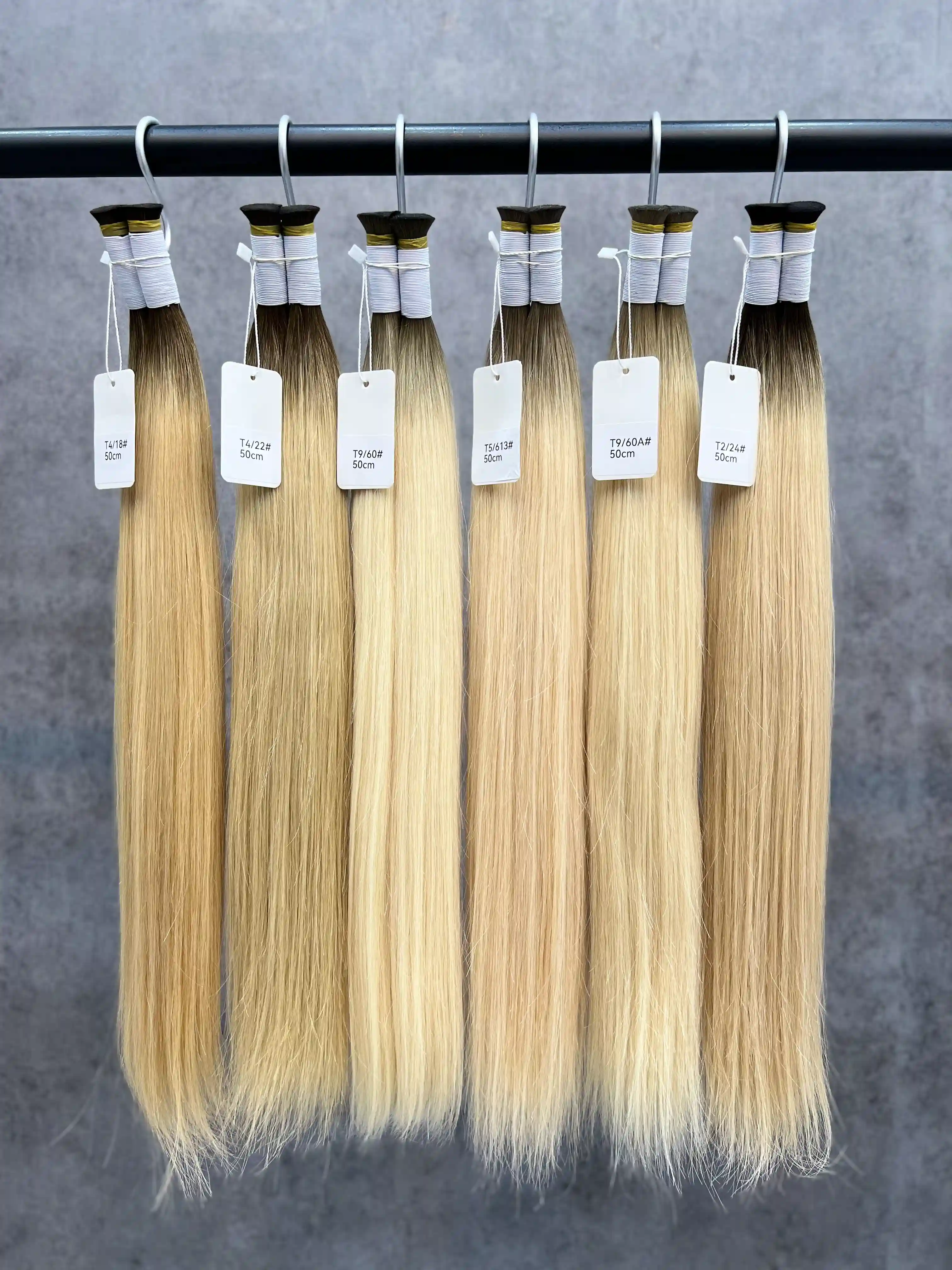 20 Inch T-Shaped Straight Hair With Two-Tone Ends For Hair Extensions And Braids | No Weft | 100% Human Hair