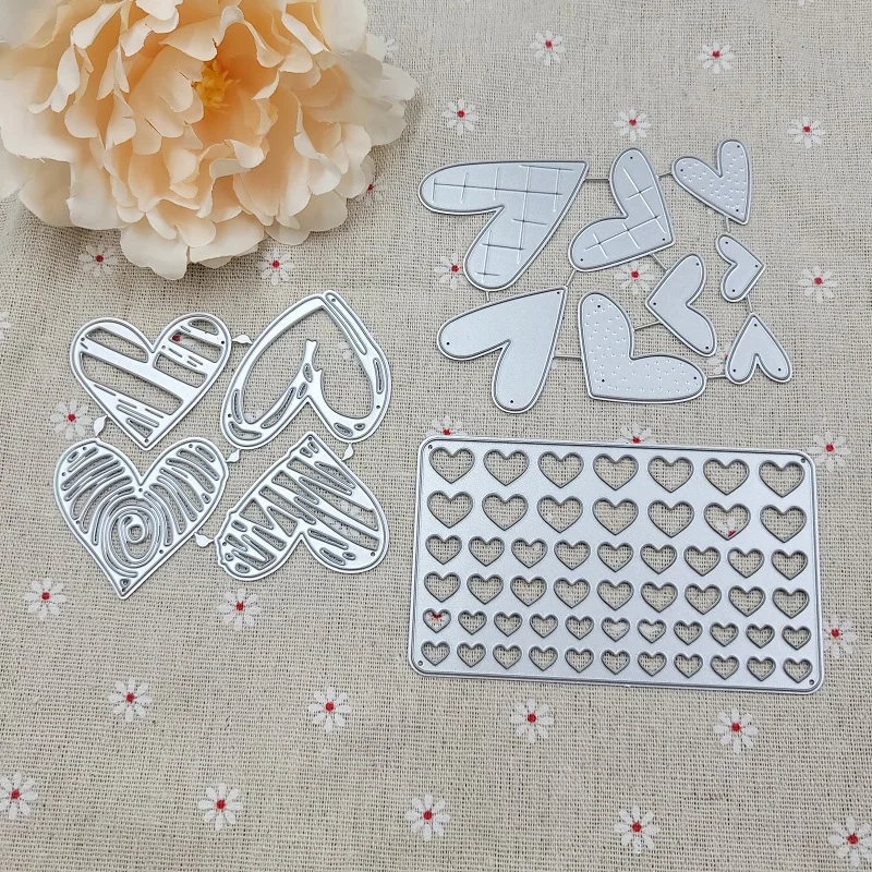 Nigikala Heart Metal Cutting Dies Scrapbooking Stencil Heart Die Cut Decoration DIY Embossing Album Paper Cards Gift