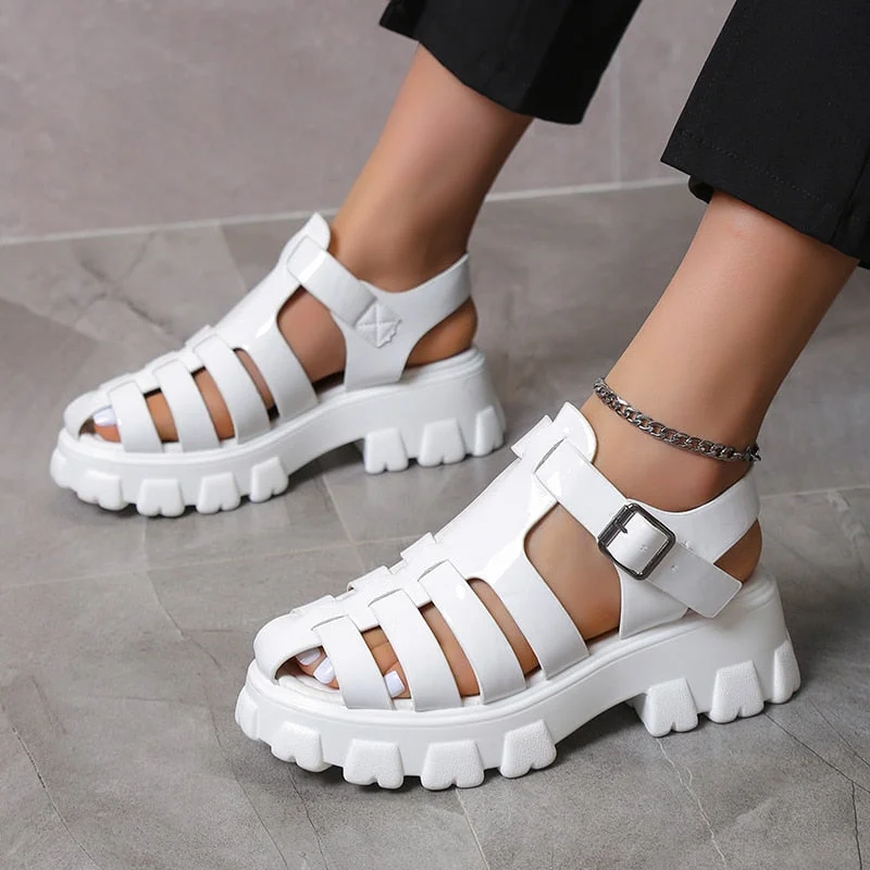 New Women's Sandals Summer Breathable and Comfortable Designer Toe Sandals Thick Bottom Waterproof Platform Roman Sandals Womes