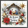 (US Only)Nativity Cross Stitch Kit 40x40cm DIY 14CT Thread Art Needlework White Fabric