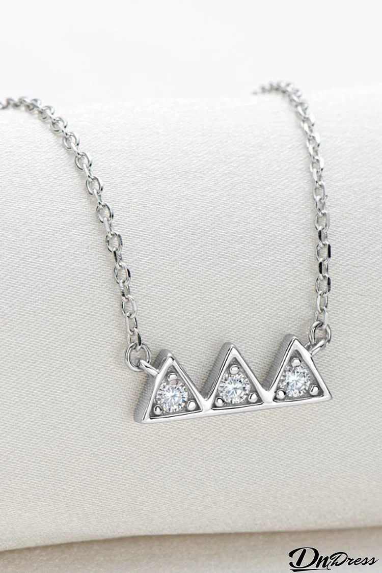 Moissanite Triangle Platinum-Plated Necklace