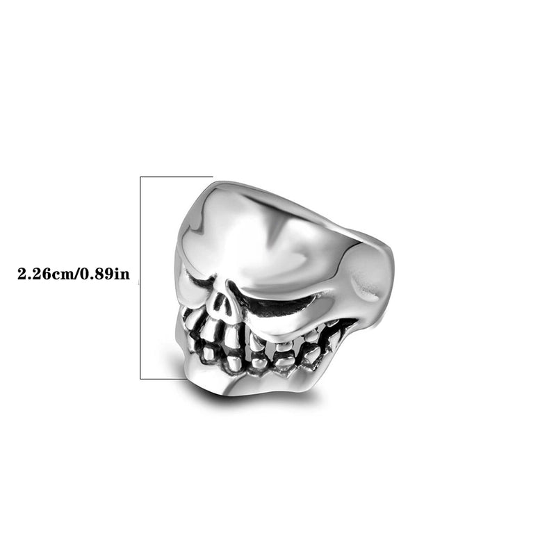 Hip-Hop Funny Rock Skull 304 Stainless Steel Polishing Halloween Men’s Rings
