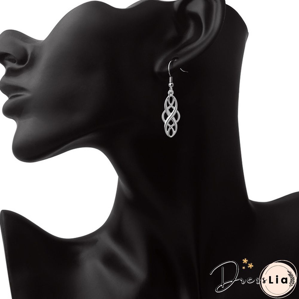 2 Colors Celtic Knot Dangle Earrings Good Luck Irish Celtic Knot Vintage Dangles for Women,Girls