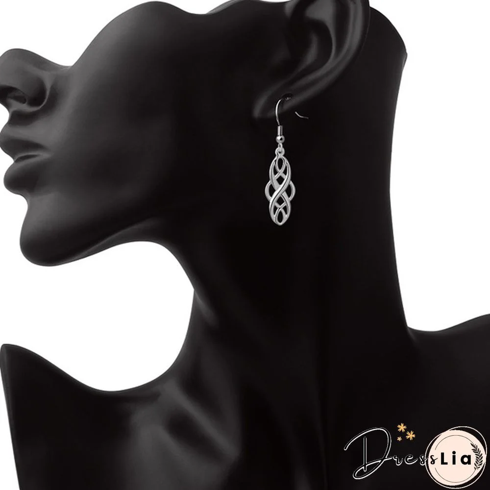 2 Colors Celtic Knot Dangle Earrings Good Luck Irish Celtic Knot Vintage Dangles for Women,Girls