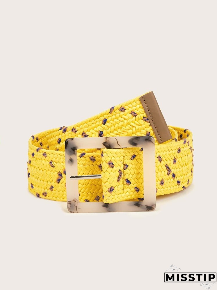Geometric Buckle Woven Belt